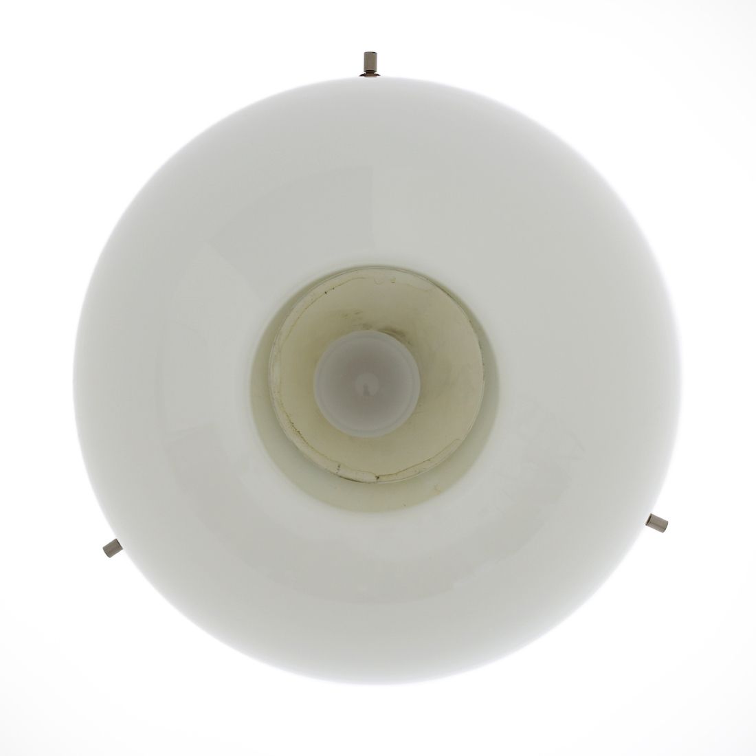 Lighting Chandelier In Chromed Metal, Methacrylate And White Glass, 60s photo