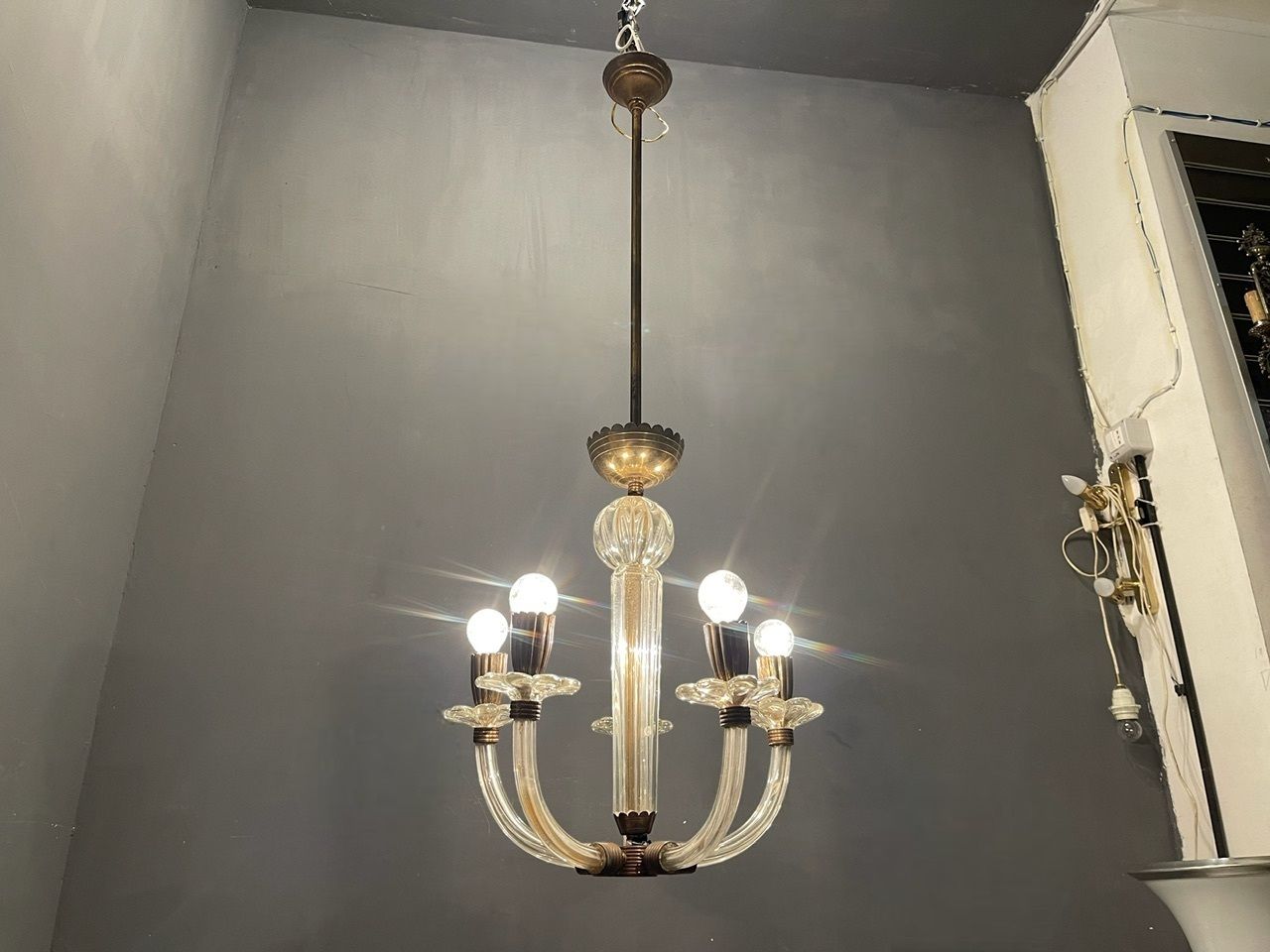 Murano Glass Barovier Chandelier 1940’s photo for sale