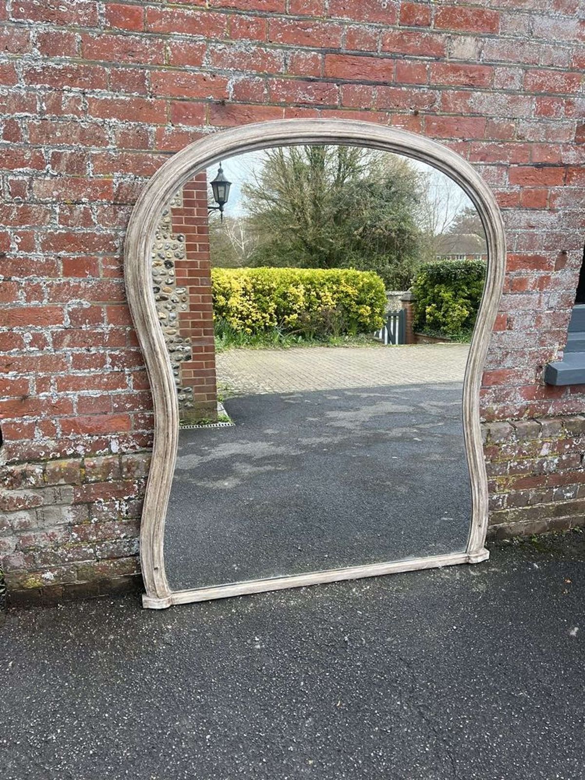 An Exceptional Large Antique English 19th C Painted Overmantle Mirror. photo vinterior