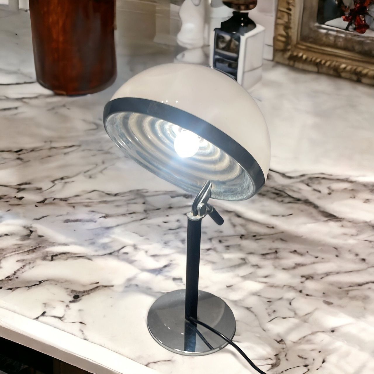 Midcentury Table Lamp “Bino” By Gregotti & Meneghetti & Stoppino Manufactured By Candle photo vinterior