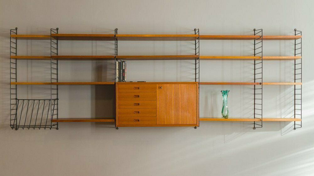 Teak Modular Wall Shelf By Nils Strinning For String, 1960s photo furniture