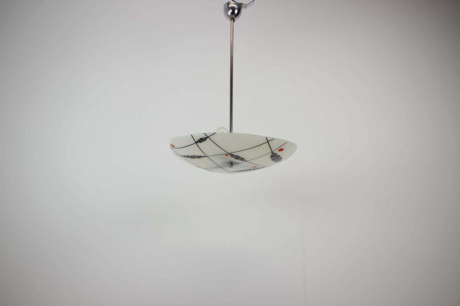 Midcentury Glass Pendant By Napako, Czechoslovakia, 1960s photo for sale
