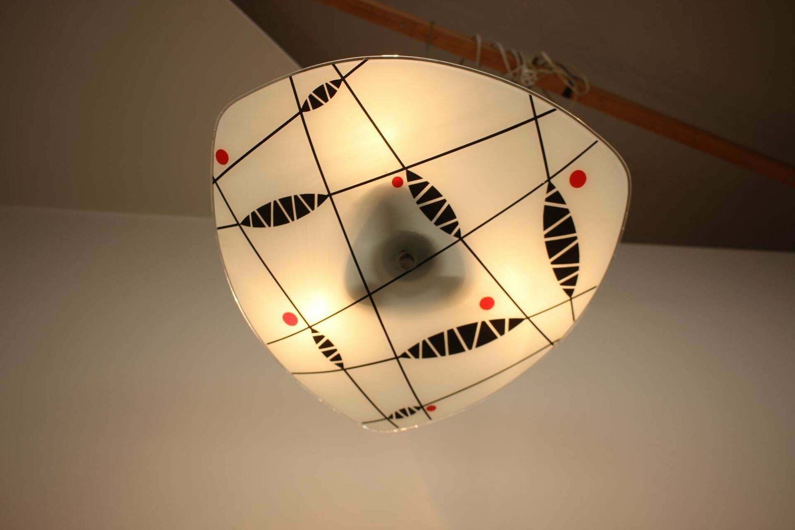 photo furniture Midcentury Glass Pendant By Napako, Czechoslovakia, 1960s