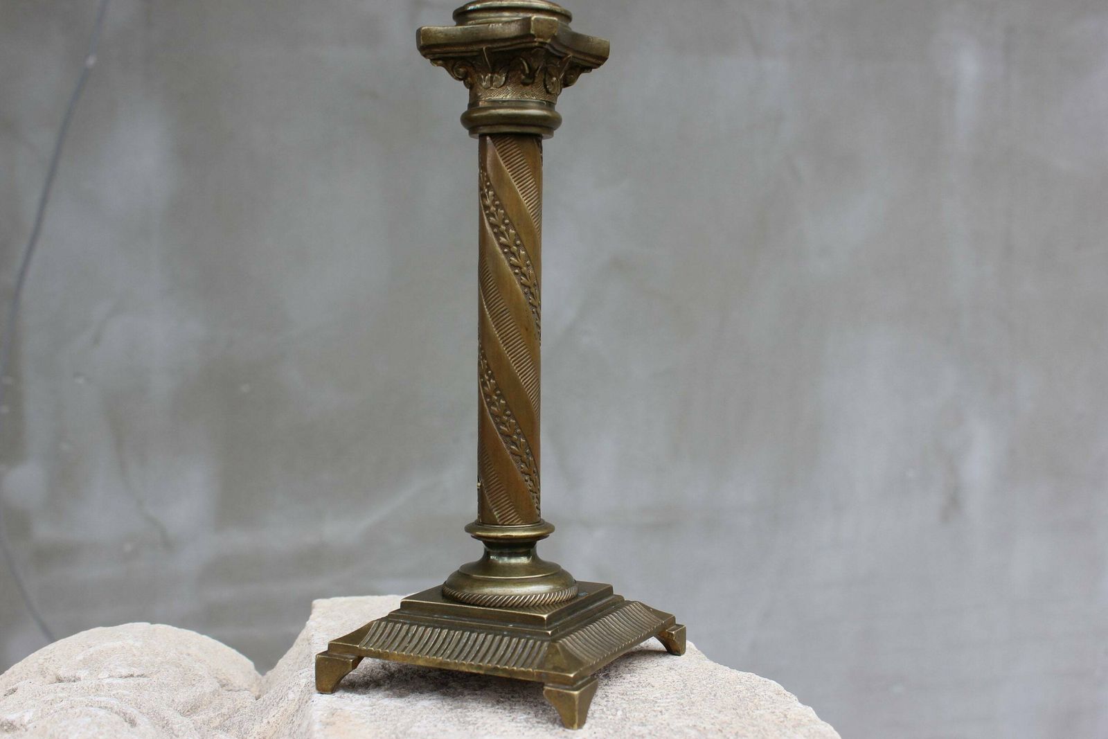 French Bronze Candlestick Single Mantle Baroque Candleholder Home Fireplace Decor photo furniture