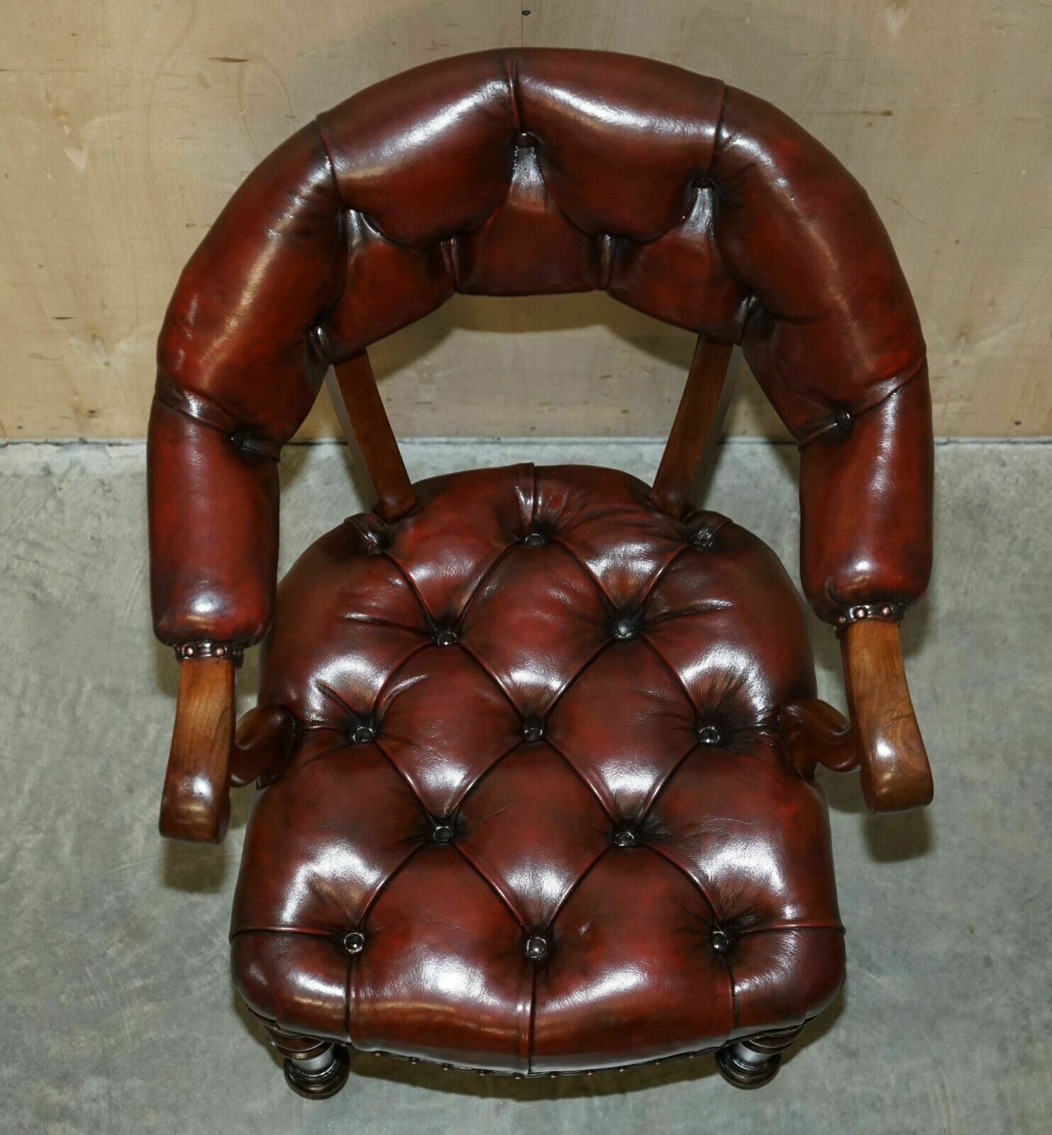 photo buy Antique Restored Leather William IV Mahogany Chesterfield Captains Armchair