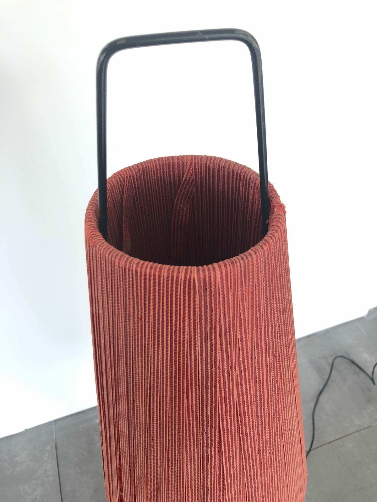 Pink Fabric Thread Shade Tripod Floor Lamp, 1960s, Germany photo 1815.36