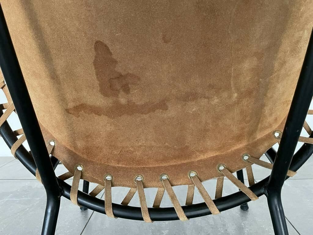 photo furniture Mid Century Modern Suede Leather Balloon Lounge Chair By Hans Olsen, 1950s, Denmark