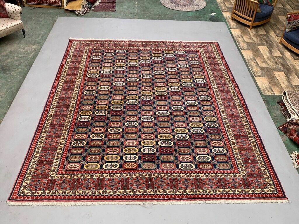 Turkish Bergama Rug 385x320 Cm Vintage Carpet, Tribal Large Square photo for sale