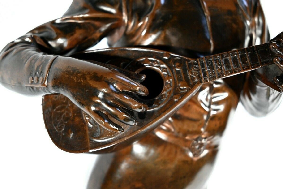 Art Bronze “Florentine Singer Of The 15th Century”, Signed P.Dubois – 1865 photo