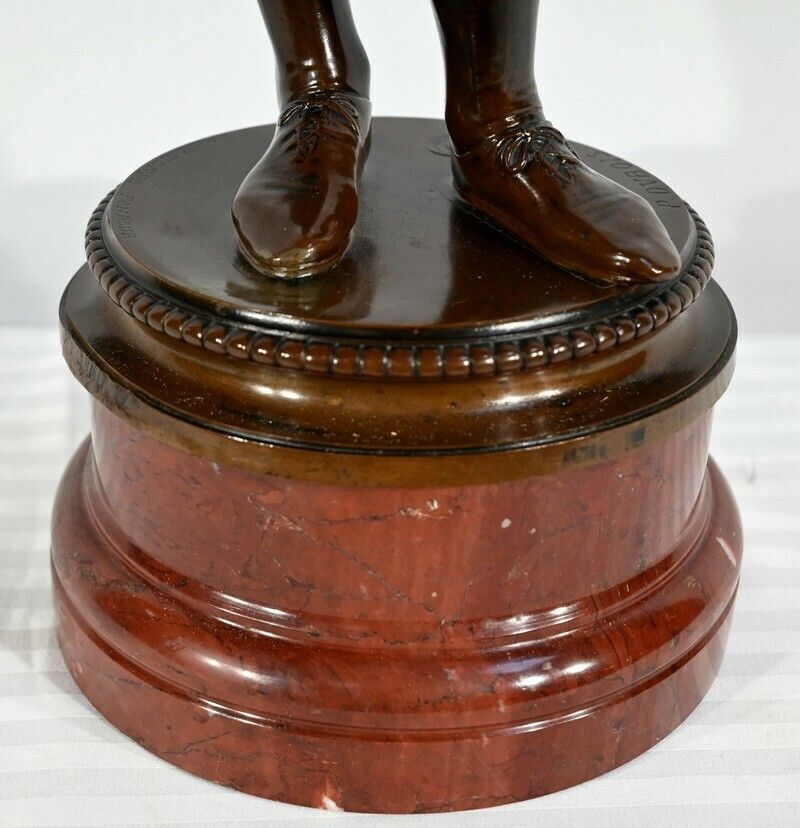 photo buy Bronze “Florentine Singer Of The 15th Century”, Signed P.Dubois – 1865