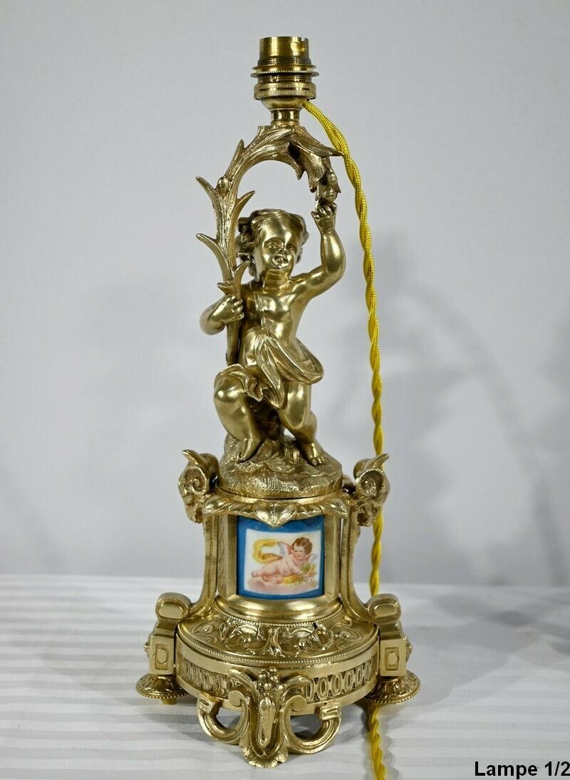 Pair Of Candlesticks In Gilt Bronze, Napoleon III Period   Mid 19th Century photo vinterior