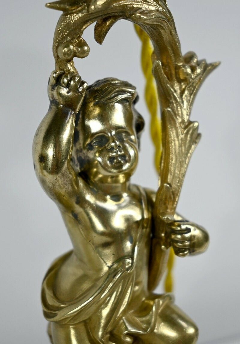 photo vintage Pair Of Candlesticks In Gilt Bronze, Napoleon III Period   Mid 19th Century