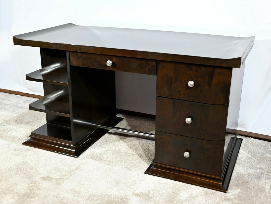 Sycamore Desk And Armchair Set, Attributed To Hugues Chevalier – 1980 photo Furniture