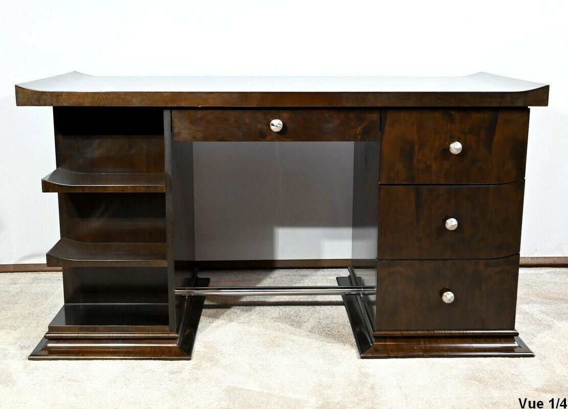 photo furniture Sycamore Desk And Armchair Set, Attributed To Hugues Chevalier – 1980