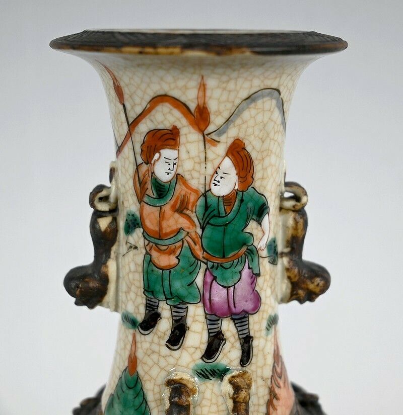 Home Decor Pair Of Nanjing Porcelain Vases, China   Late 19th Century photo