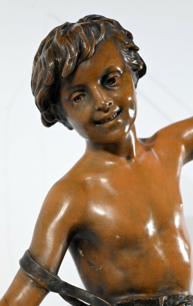 photo furniture Important Spelter "The Angler", Signed S.Kindsburger   Early 20th Century