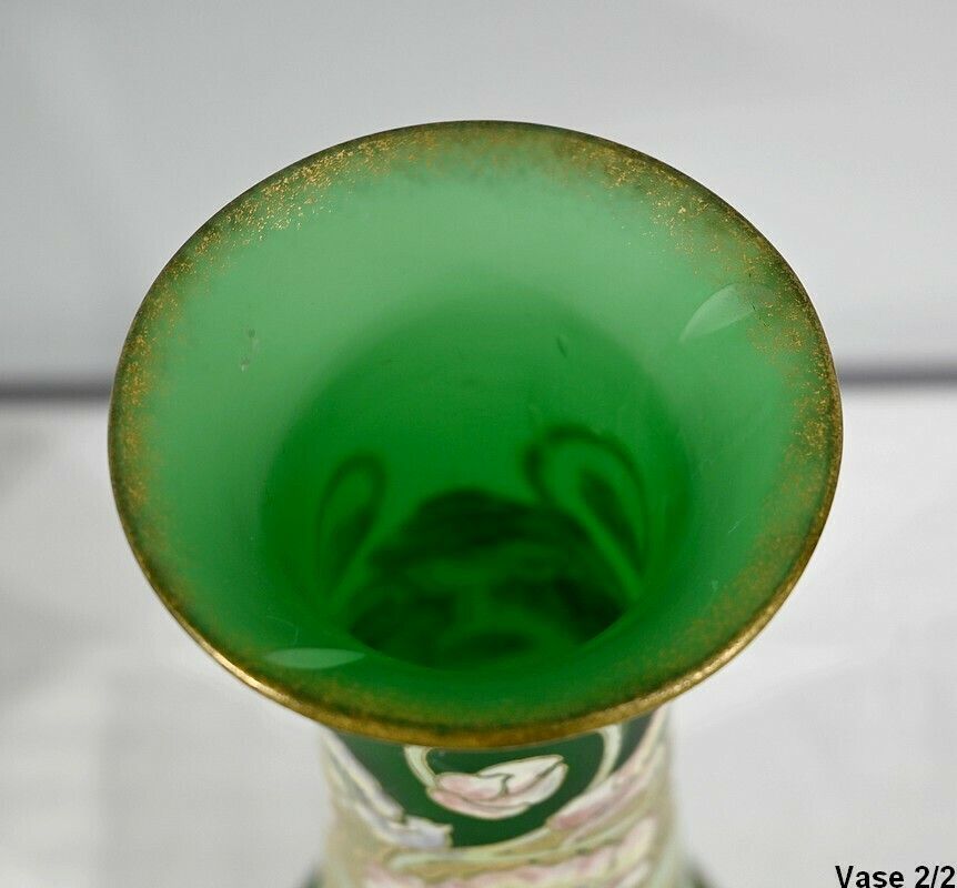 Pair Of Glass Paste Vases, Legras, Art Nouveau   Late 19th Century photo vinterior
