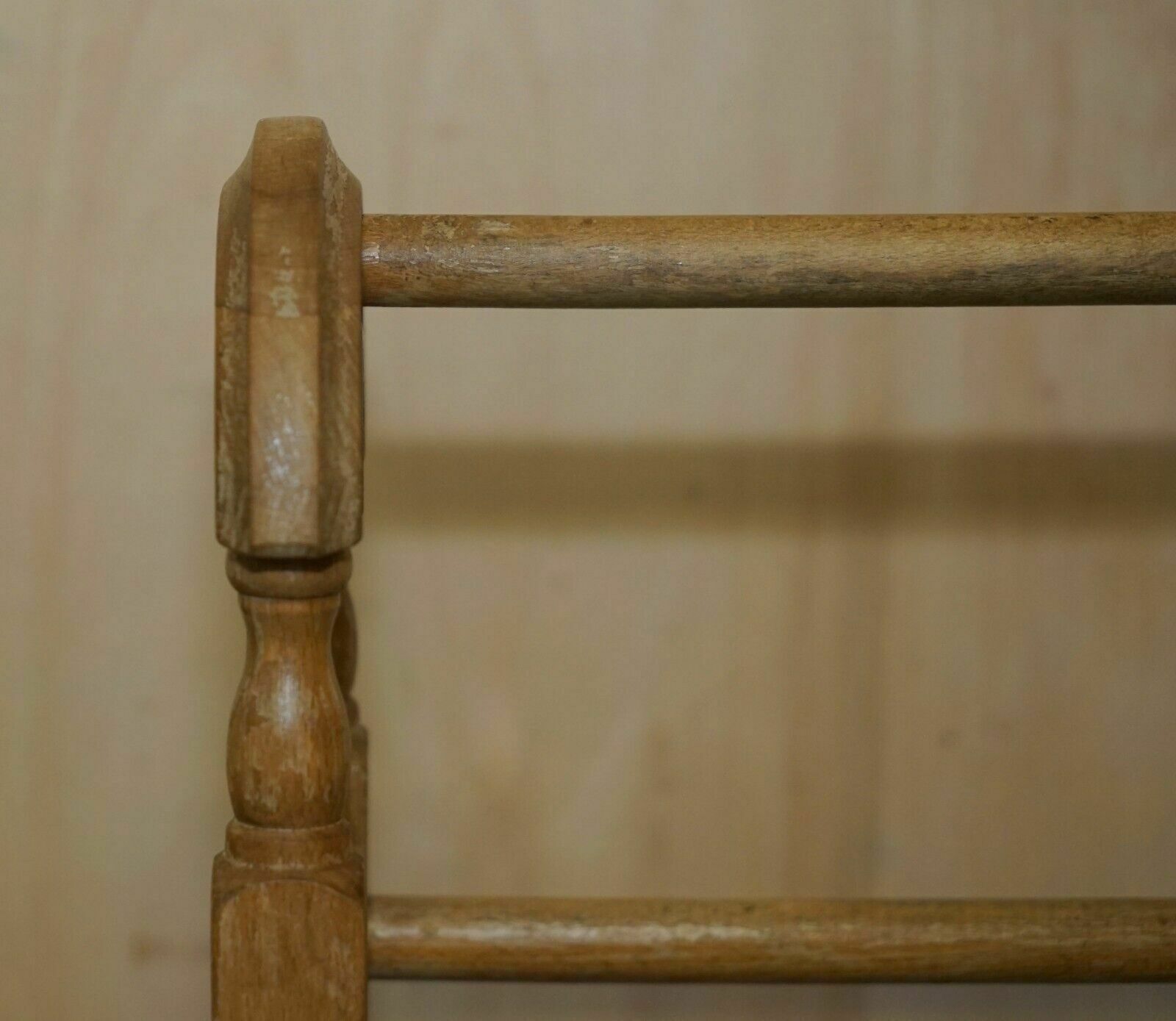 Stunning Antique Circa 1900 Victorian Pine Towel Rail Elegant Turned Design photo 395.0