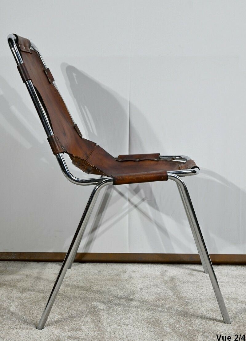 photo buy Chair In Metal And Leather, By C.Perriand For Les Arcs – 1960s