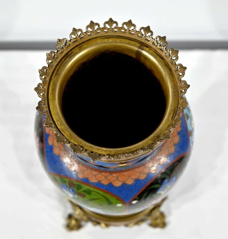 Vase In Gilt Bronze And Enamels   Late 19th Century photo Home Decor