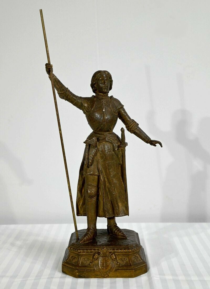 Spelter Of Joan Of Arc Victorious, Signed A. Foulon   Late 19th Centur