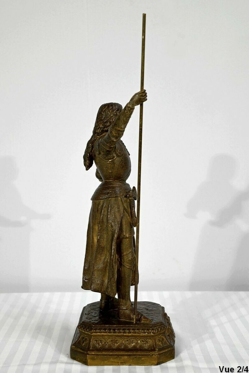 1024.85 Spelter Of Joan Of Arc Victorious, Signed A. Foulon   Late 19th Centur photo
