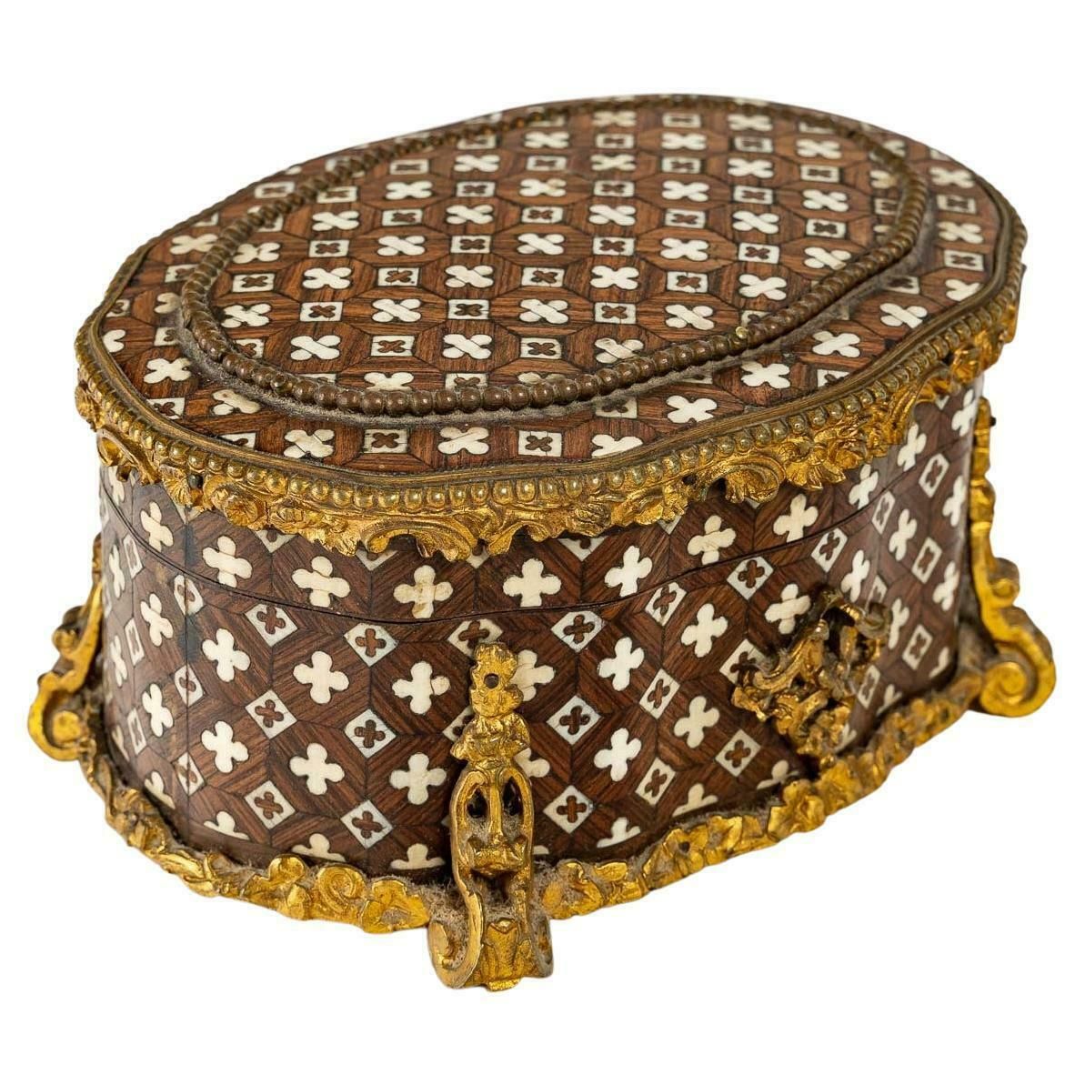 Jewelry Box In Marquetry Of The 19th Century