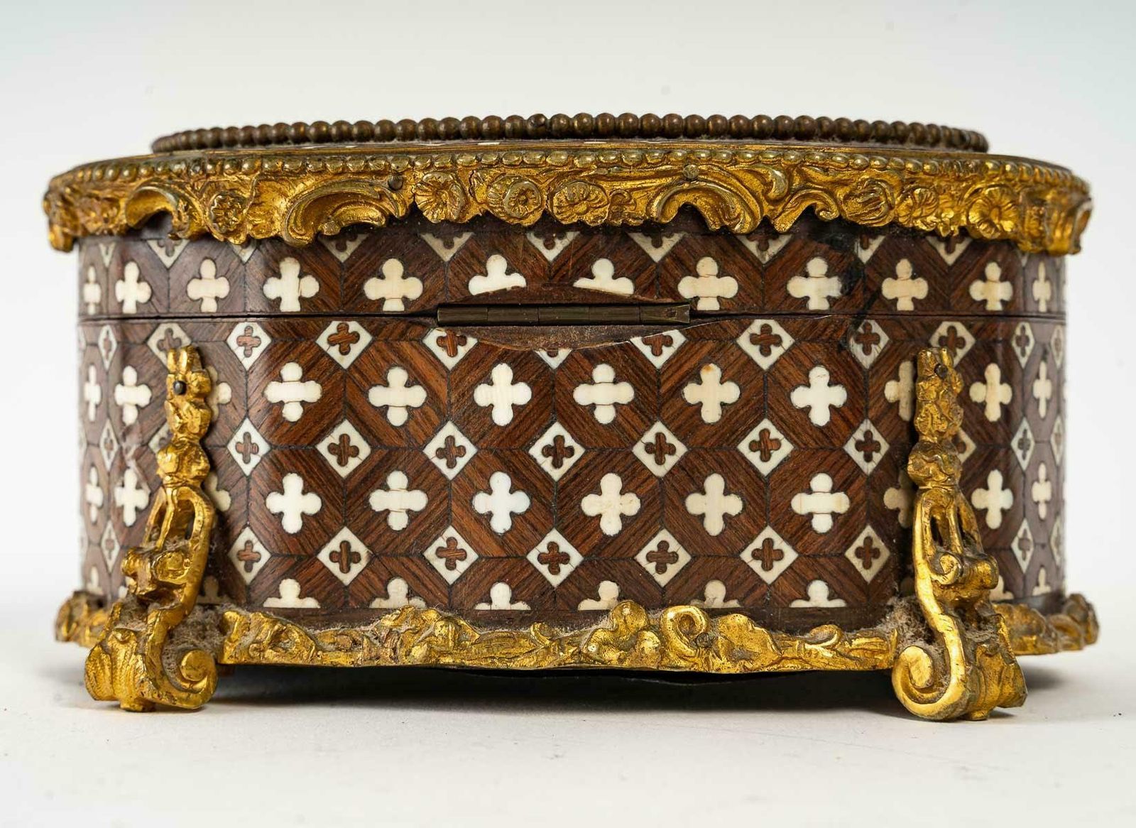 Jewelry Box In Marquetry Of The 19th Century photo for sale
