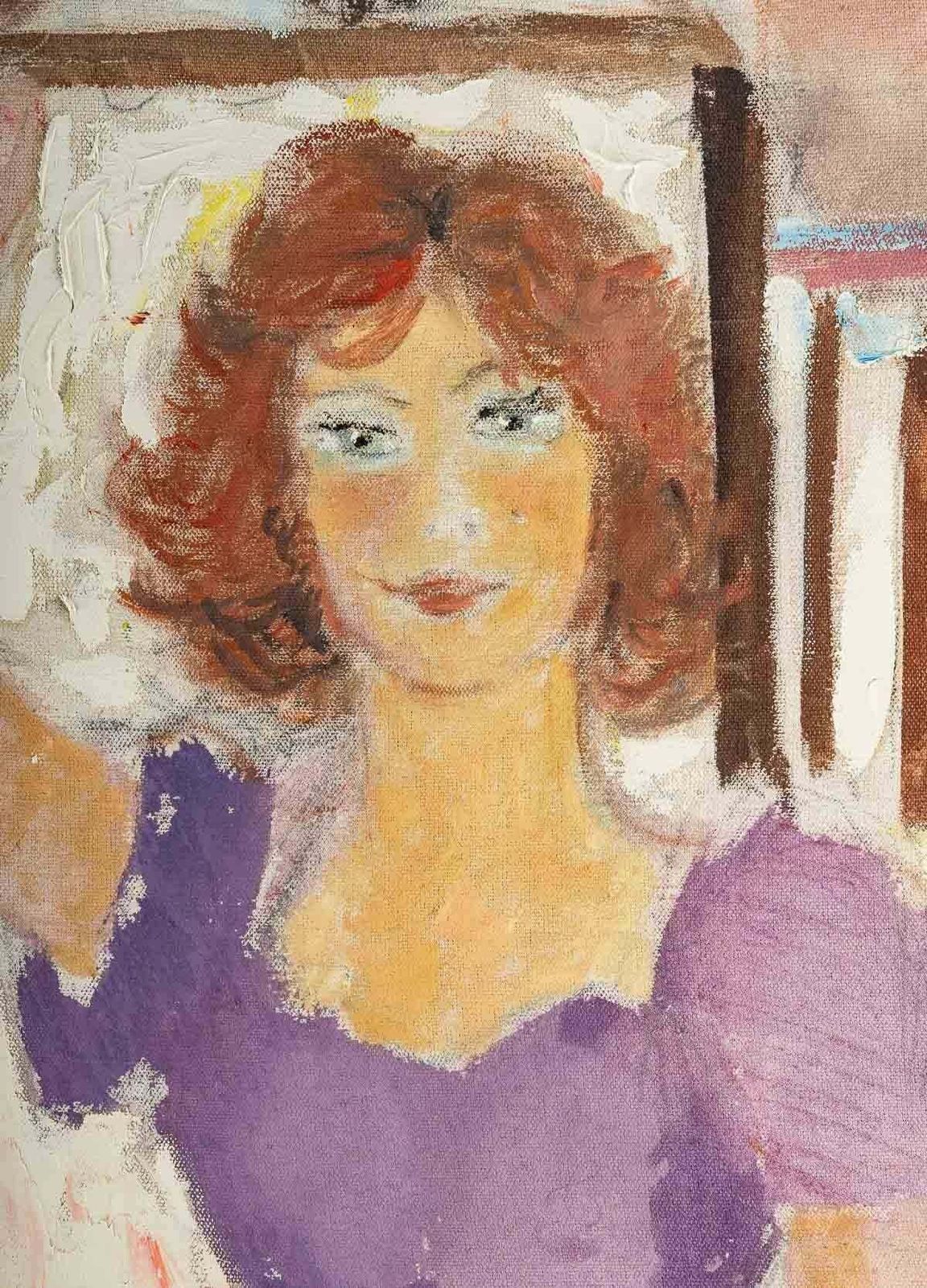 Painting Of A Woman, 20th Century photo for sale