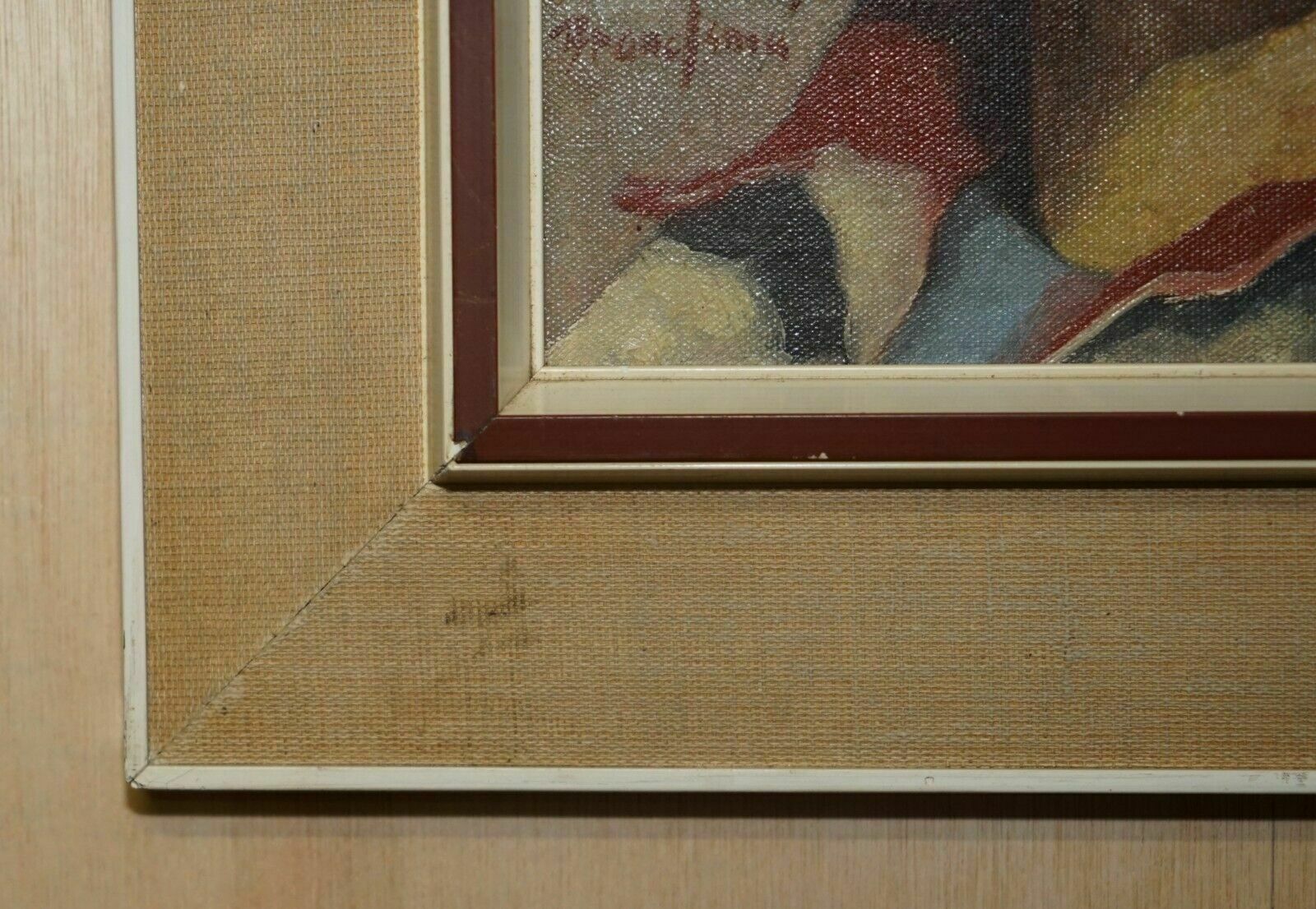Antique Signed Brandsma Belgium Oil On Canvas Painting Of Young Boy Part Set photo vintage