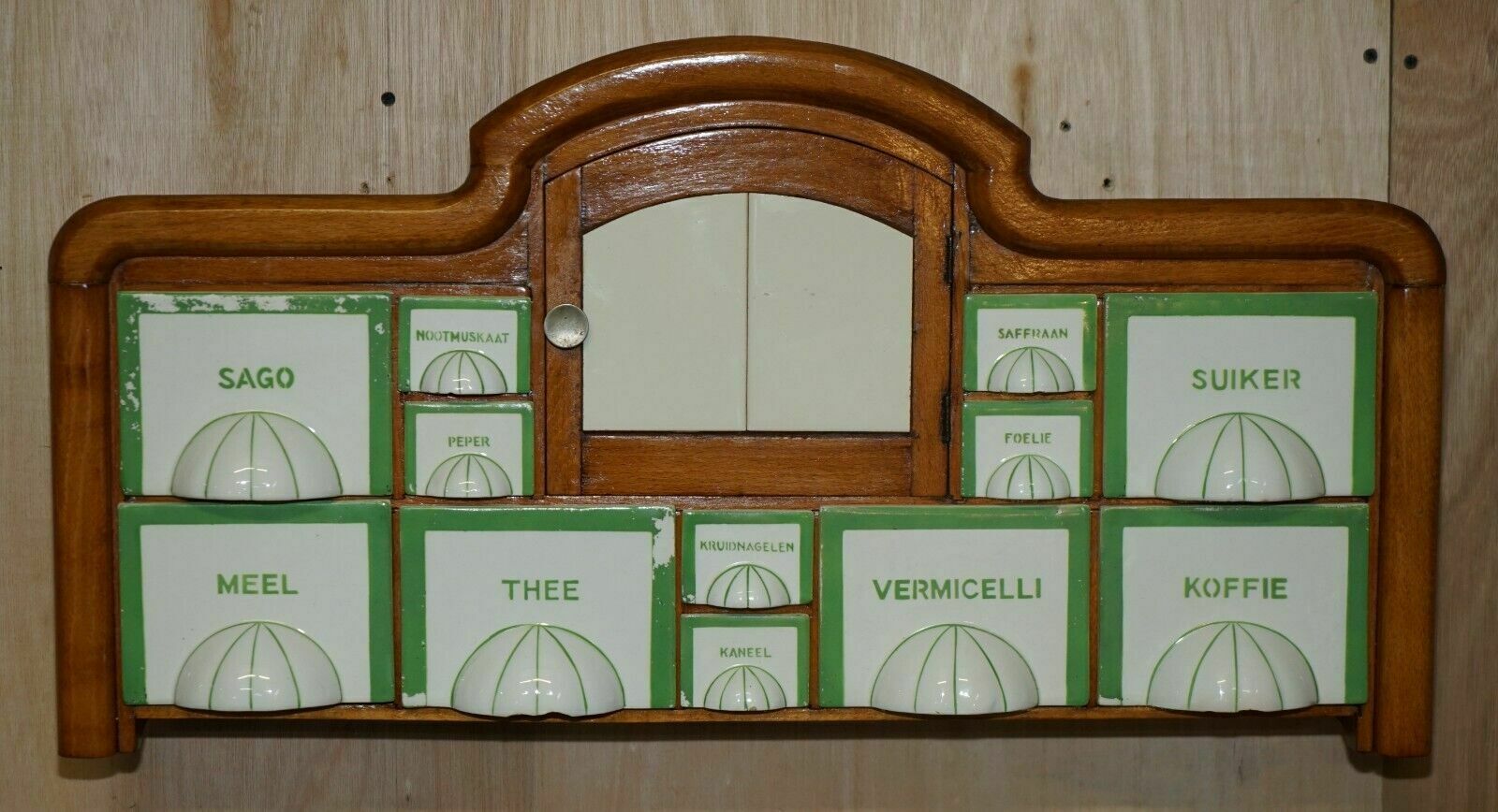 Petrus Regout & Co Maastricht Holland Art Deco Wall Mounted Kitchen Spice Rack