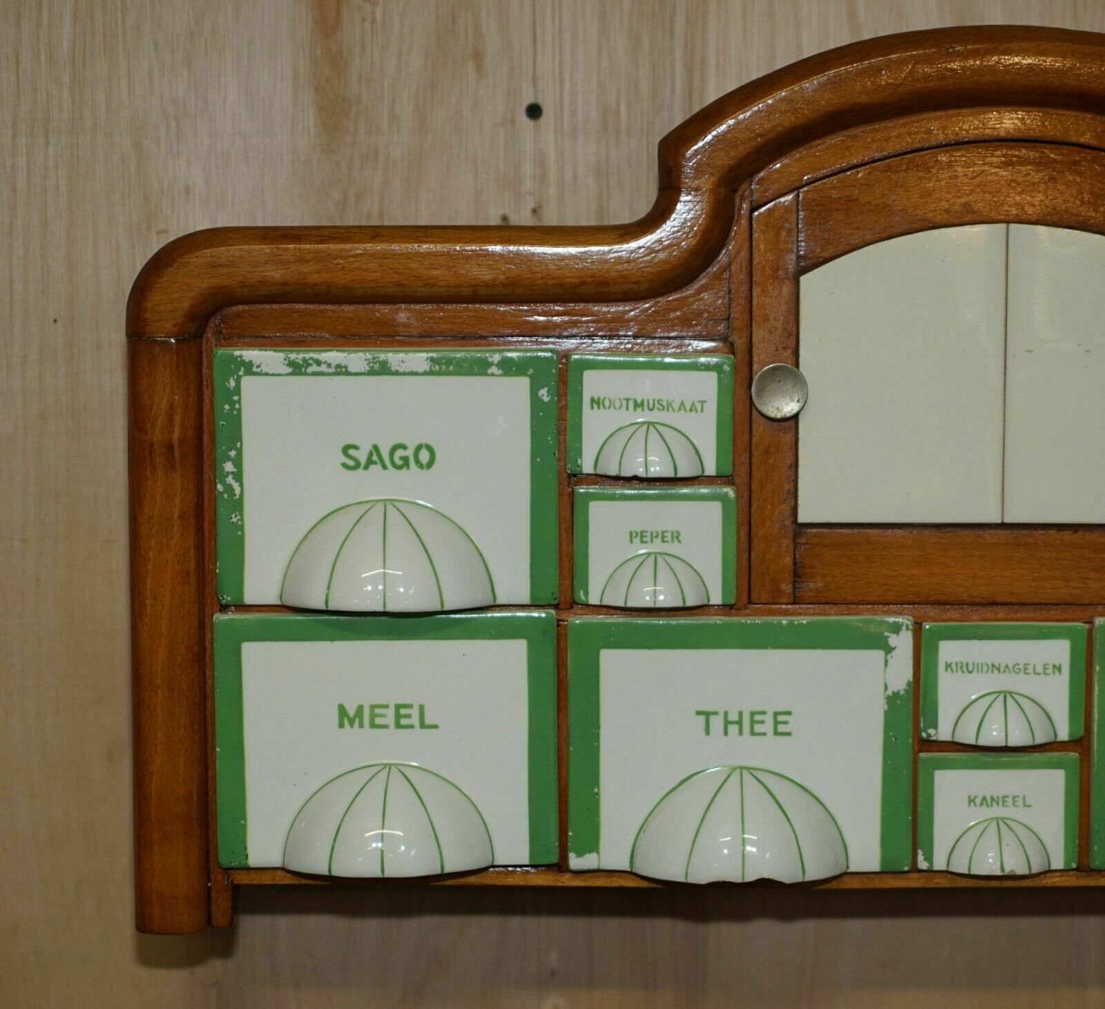 Petrus Regout & Co Maastricht Holland Art Deco Wall Mounted Kitchen Spice Rack photo for sale