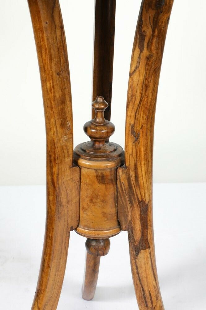 Victorian Occasional Table Olive Wood Side Spiral Leg photo for sale