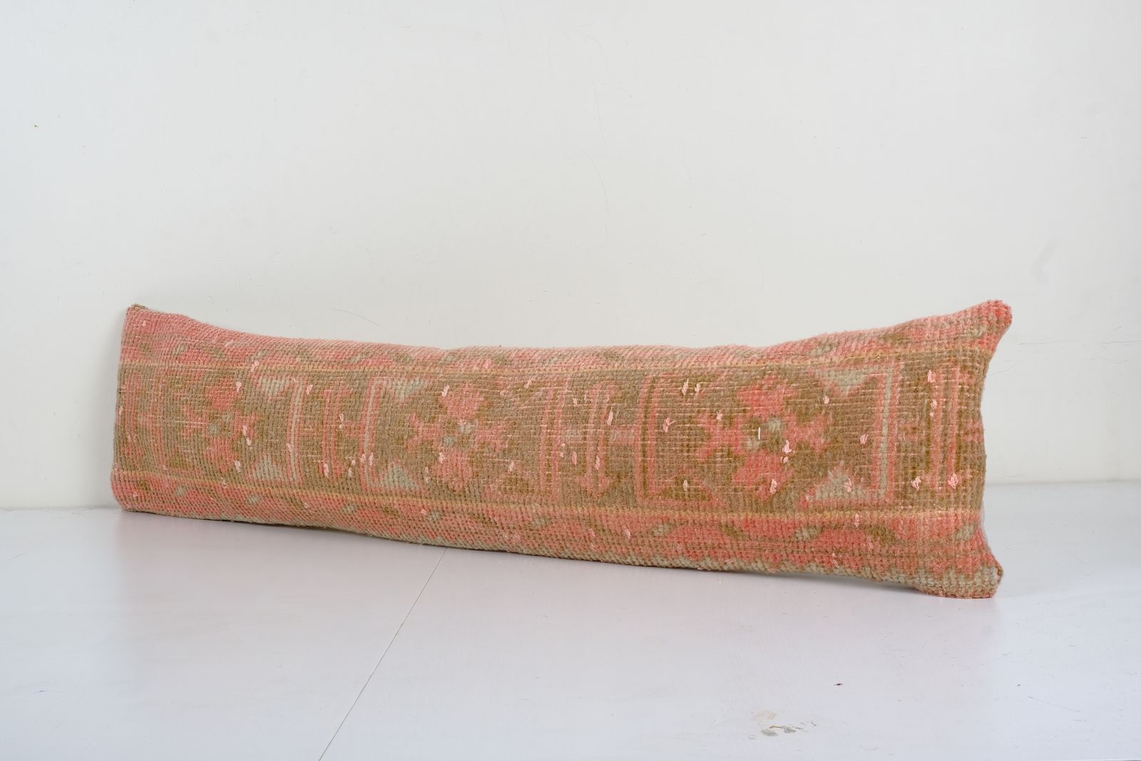 Extra Long Turkish Carpet Pillow Cover, Anatolian Cover Pillow Cases Made From A Vintage Anatolian Handwoven Textile 10'' X 42'' photo for sale