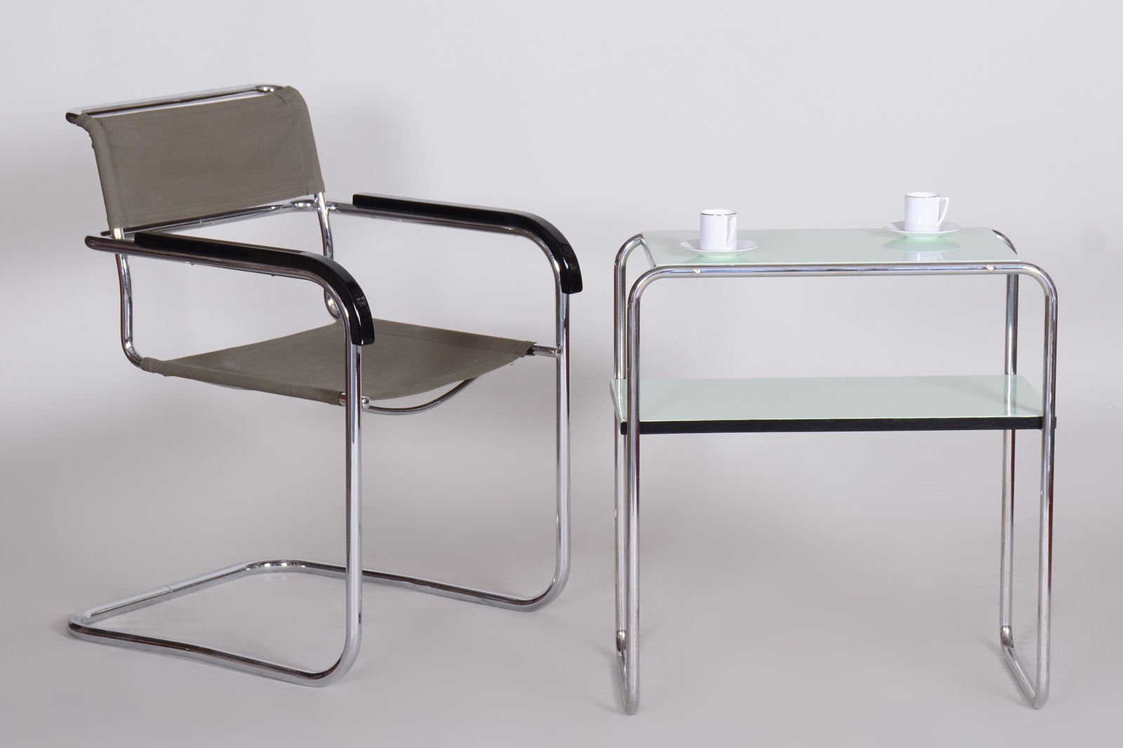 Restored Artdeco Side Table, Marcel Breuer, Thonet, Chrome Steel, Germany, 1930s photo for sale