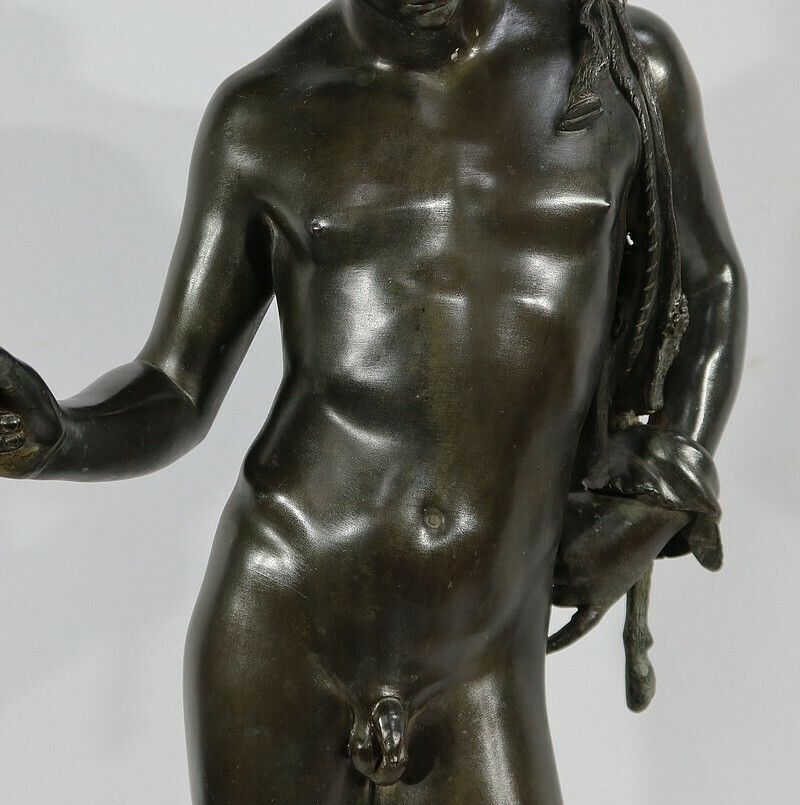 photo furniture Important Bronze “Narcissus” By M. Amodio – Late 19th Century
