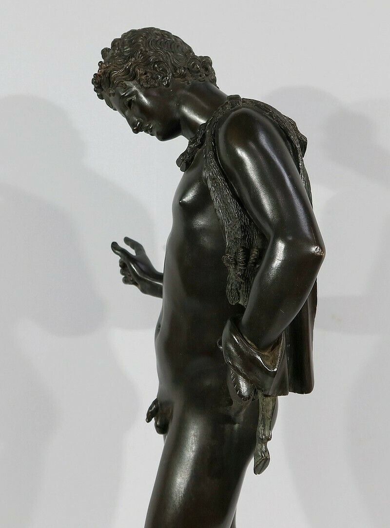 photo buy Important Bronze “Narcissus” By M. Amodio – Late 19th Century