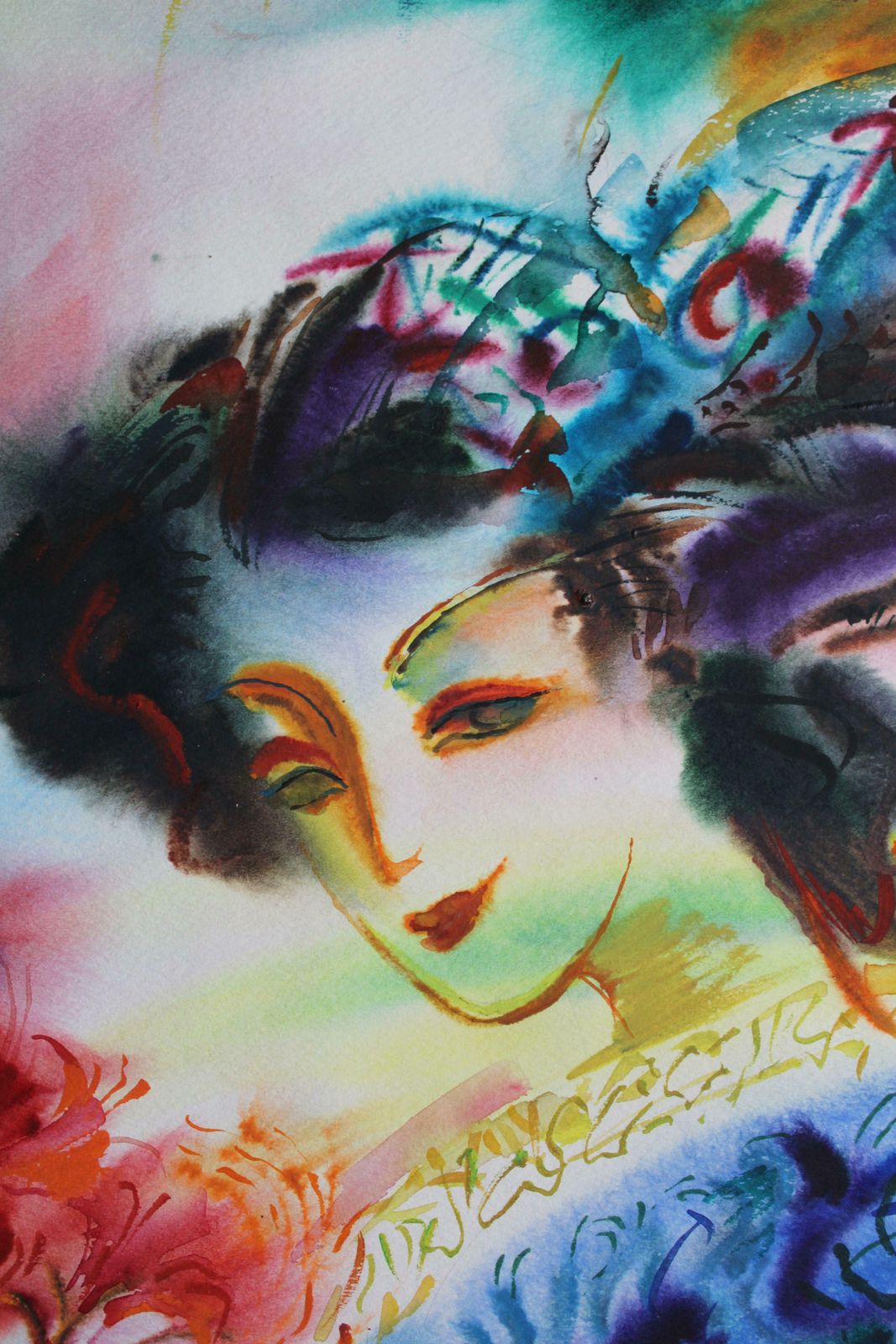 Malda Muizule Girl. Paper/Watercolour.  20th Century photo Art