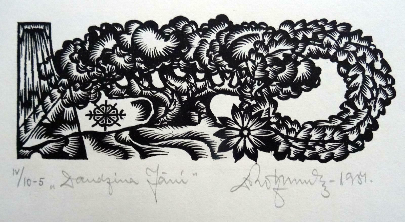 Dainis Rozkalns Janis. 1984. Paper, Linocut