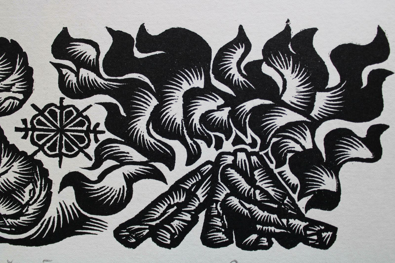 Dainis Rozkalns Midsummer Greetings. Nr. 2.1984. Paper, Linocut photo Art