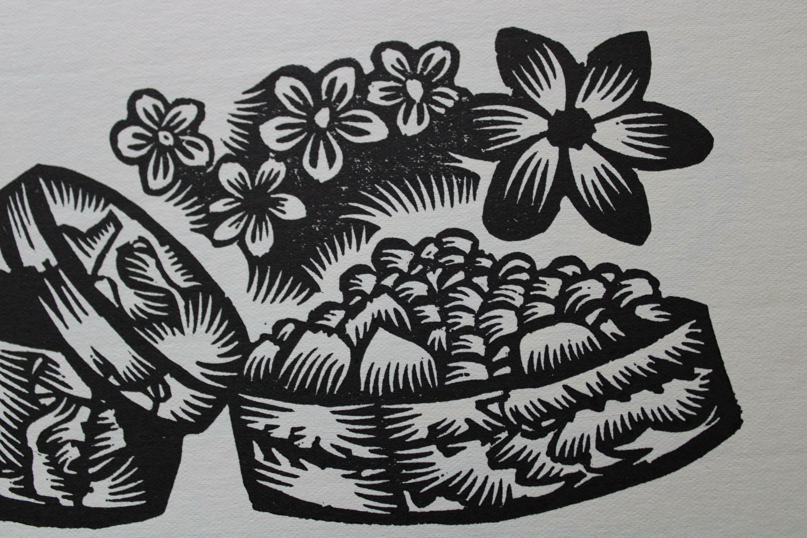 Dainis Rozkalns Herdsman's Food. 1979. Paper, Linocut, photo Art