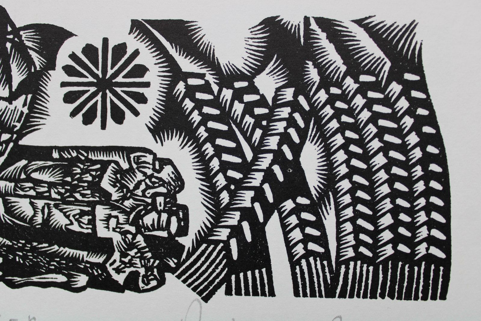 Dainis Rozkalns Work With Crop. 1982. Paper, Linocut photo furniture
