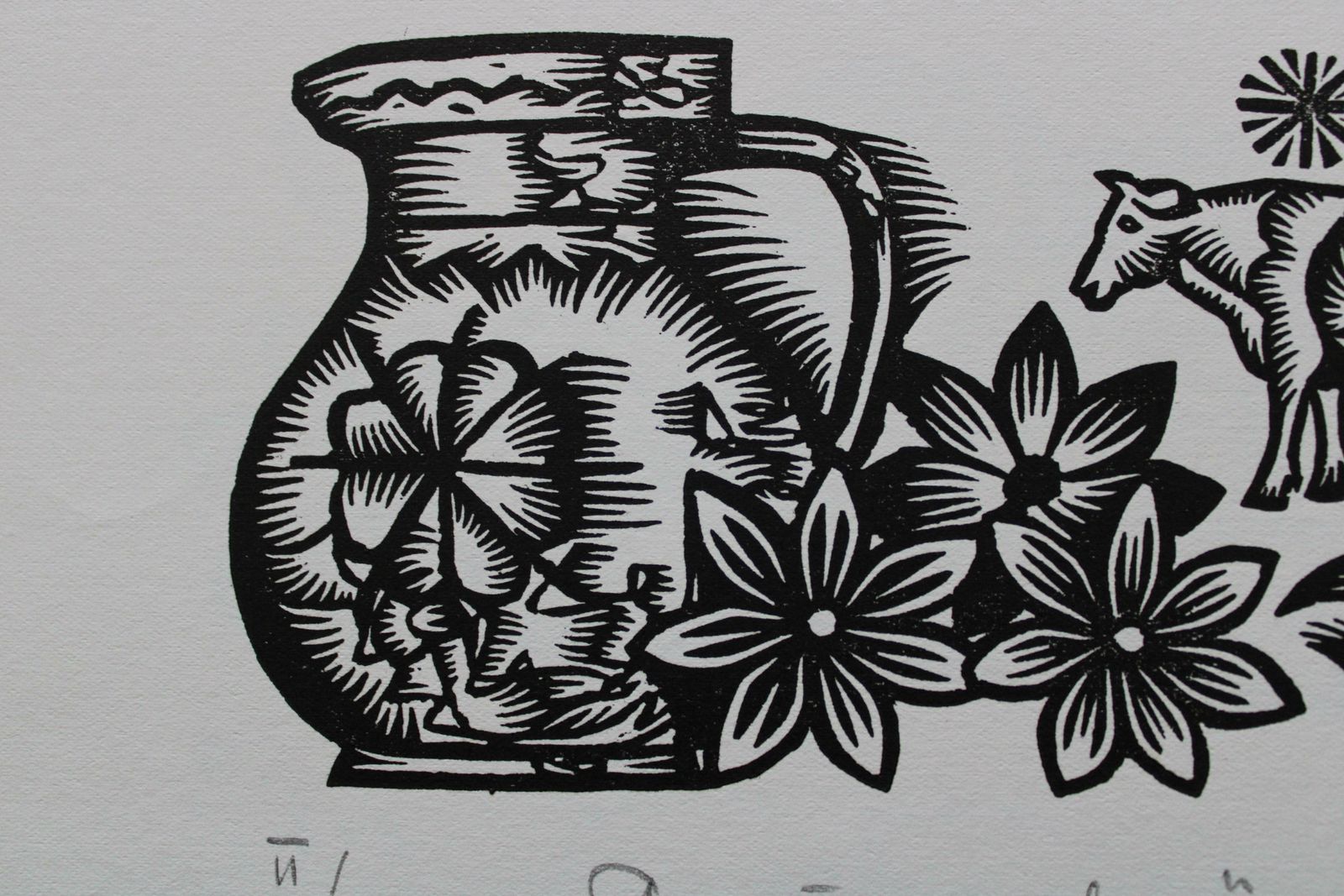 Dainis Rozkalns Herd. 1979. Paper, Linocut, 1979 photo furniture