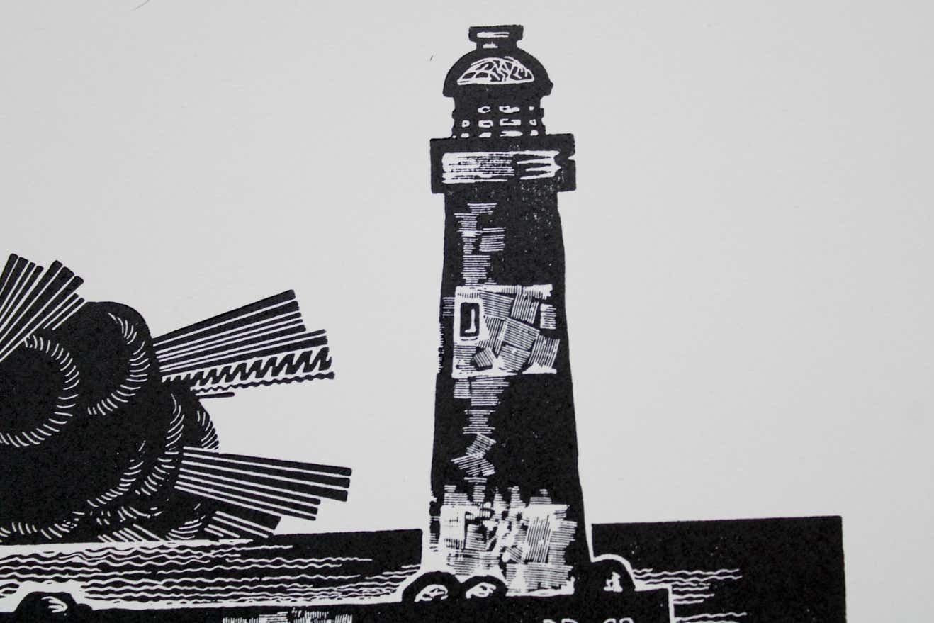 Dainis Rozkalns The Lighthouse. Paper, Linocut, photo Art
