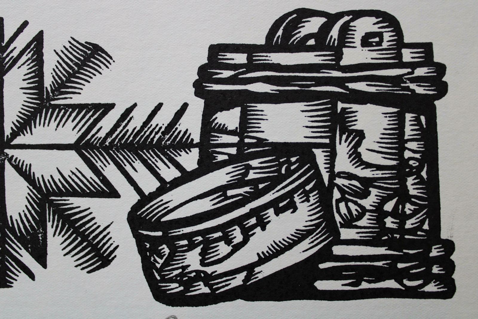 Dainis Rozkalns The Buying And Selling Of The Foal. 1979. Paper, Linocut, photo Art