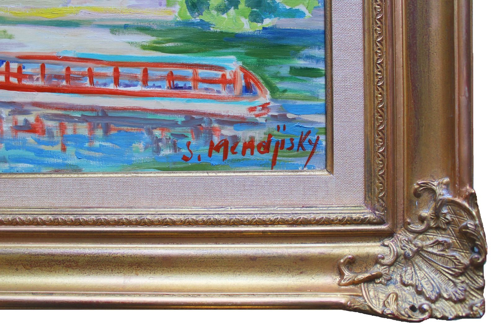 Serge Mendjisky The Seine At The Louvre. Oil On Canvas, photo for sale