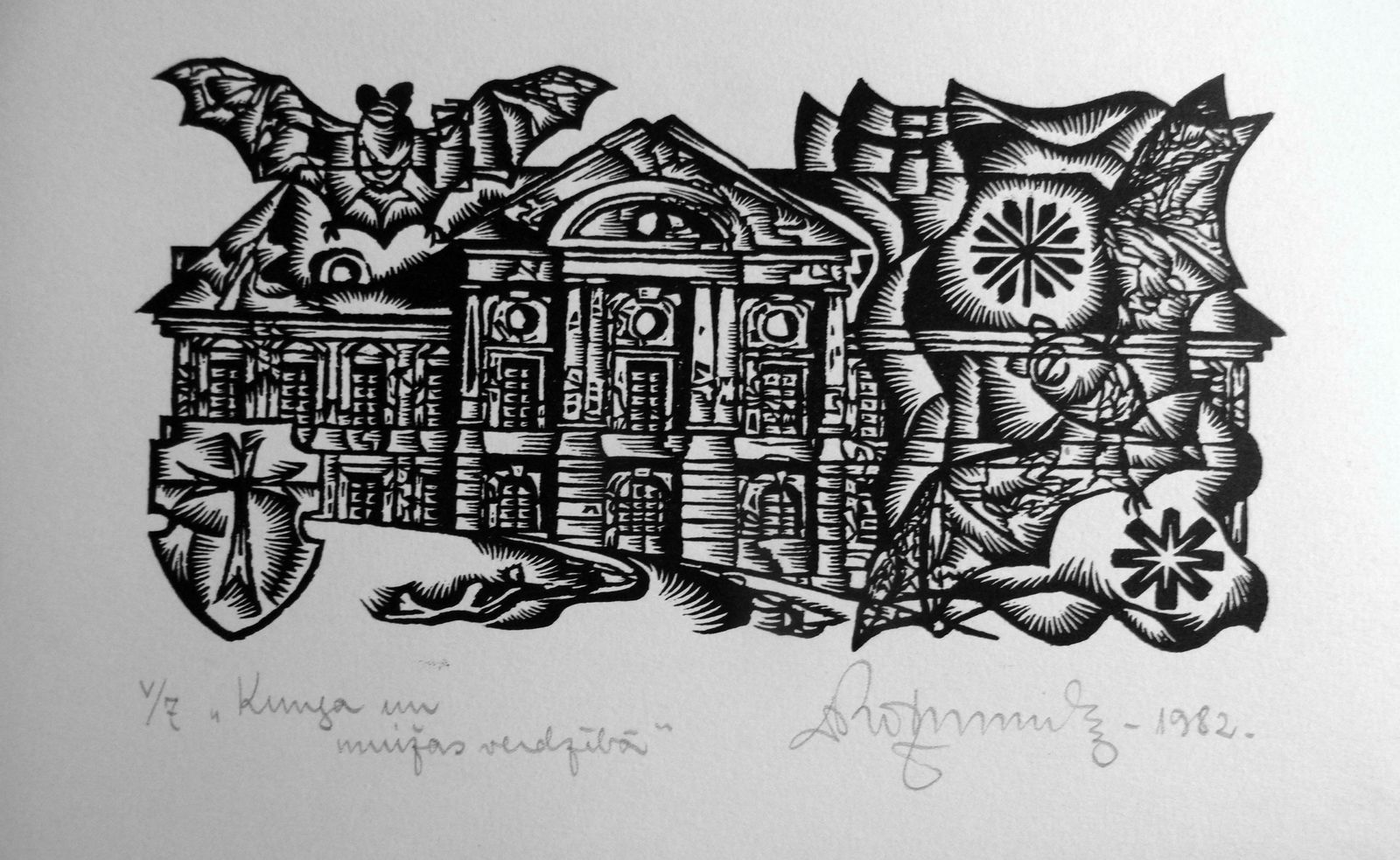 Dainis Rozkalns In Slavery To The Lord And Manor. 1982. Paper, Linocut