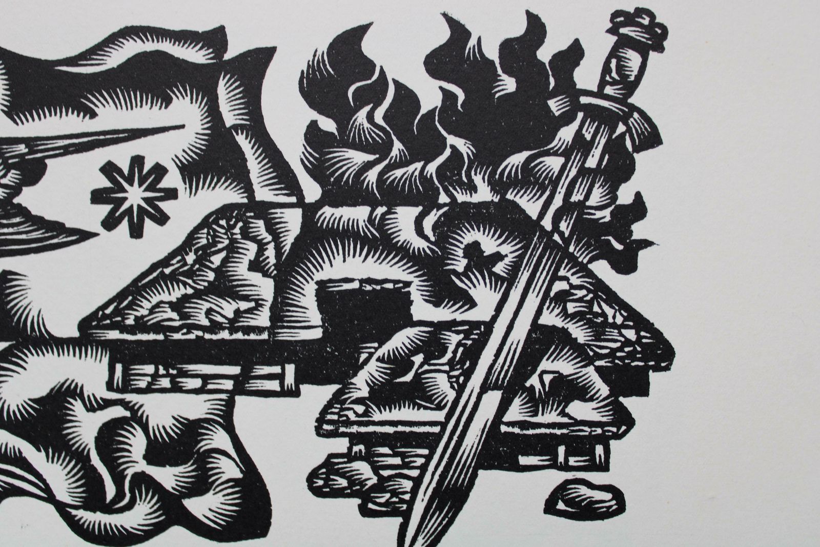Dainis Rozkalns Chickadee Sings. 1982. Paper, Linocut, photo Art