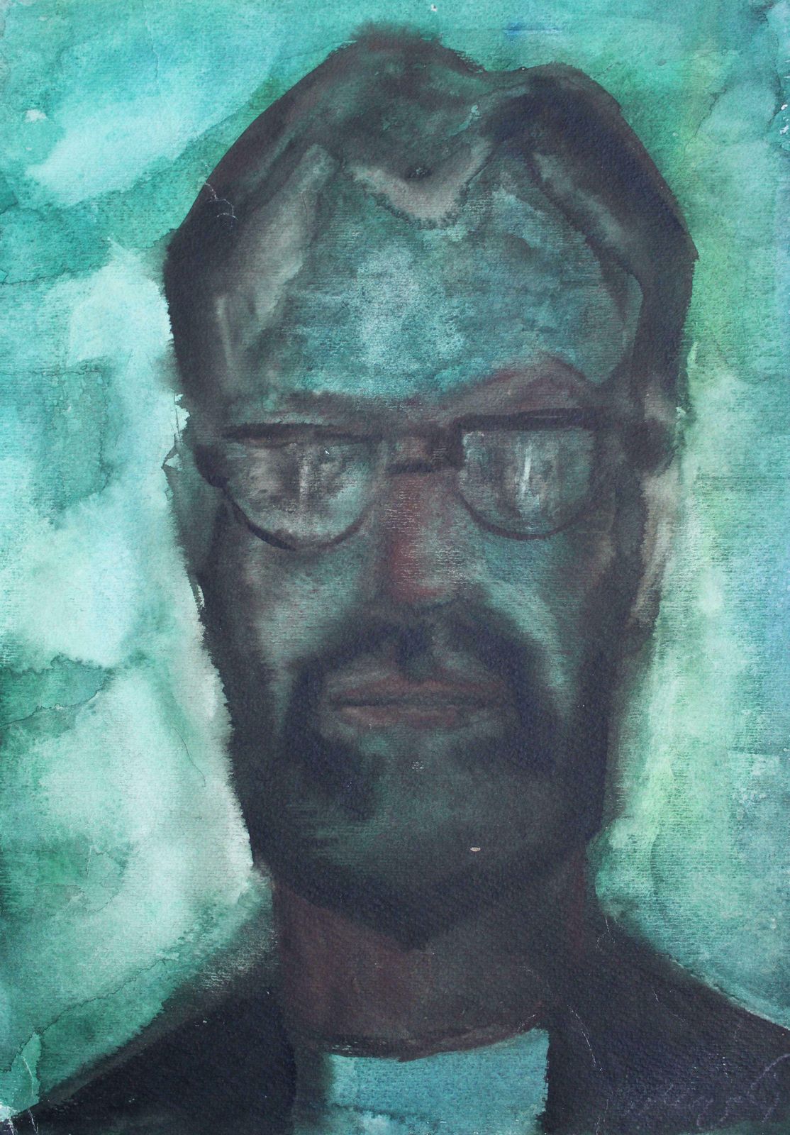 Dzidra Ezergaile Portrait Of A Man With Glasses. 1960s. Paper, Watercolour