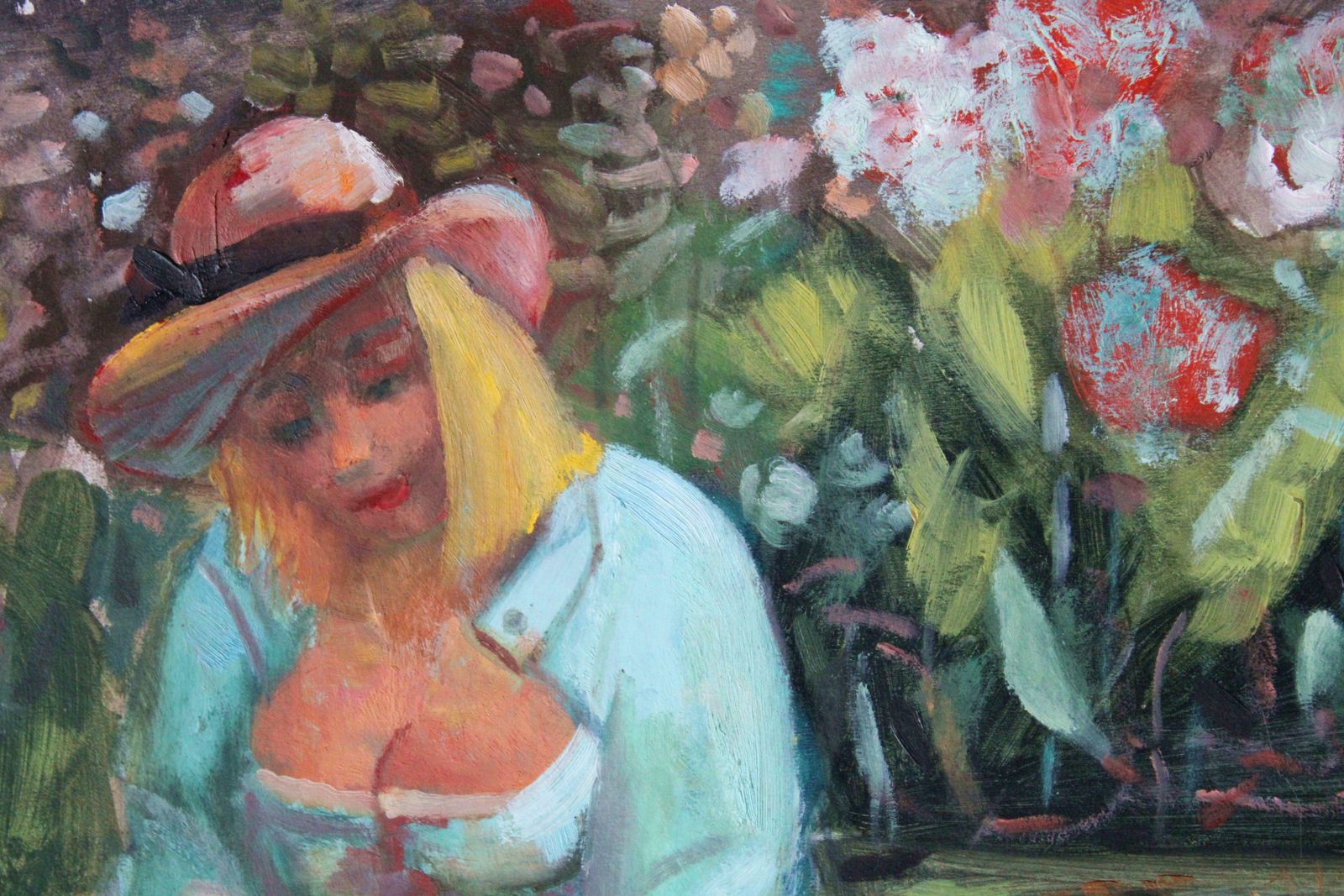 Uldis Krauze Solvita In The Garden 1990, Cardboard, Oil photo furniture